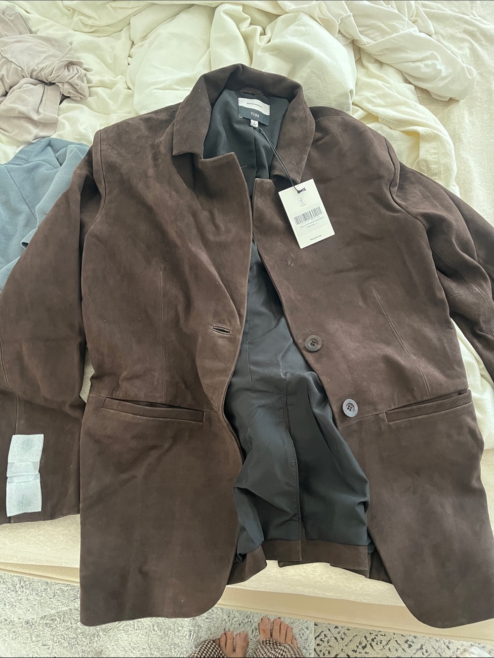 Reformation Veda Brown Suede Blazer - Picture 2 of 5